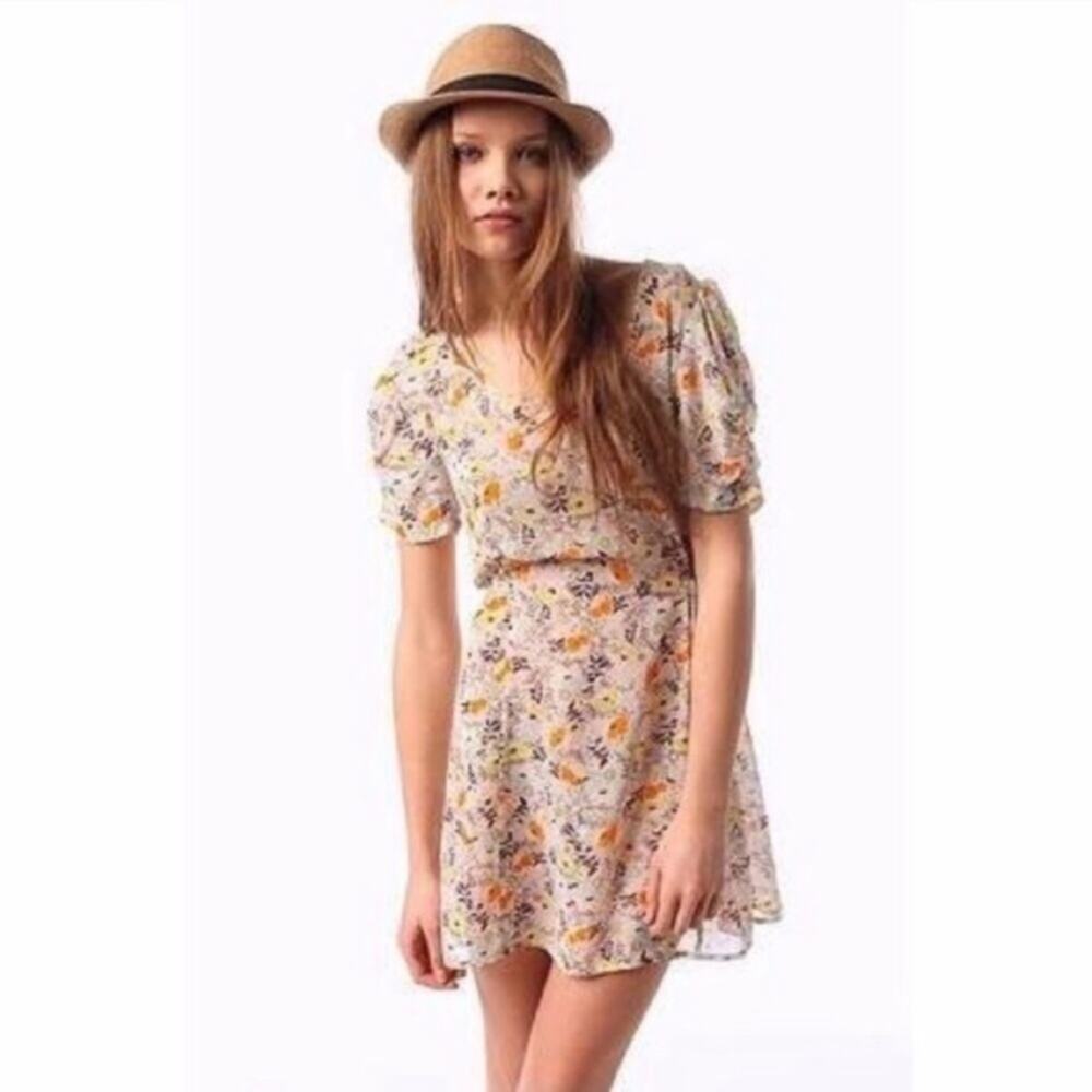 Pins and Needles Floral Print Sheer Dress XS